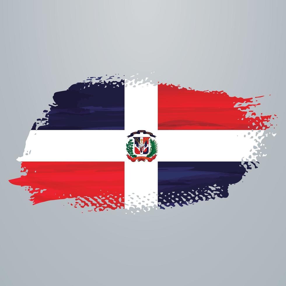 pincel de bandera de república dominicana vector