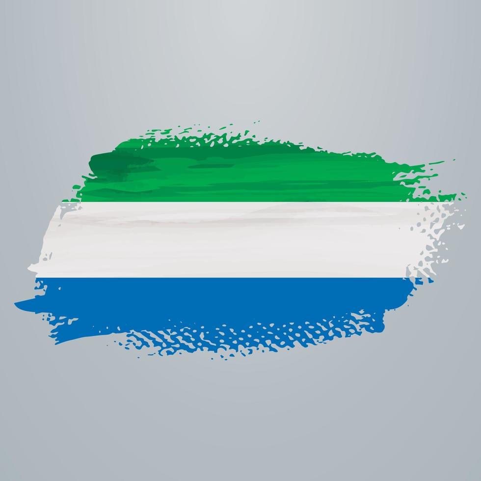 Sierra Leone flag brush vector