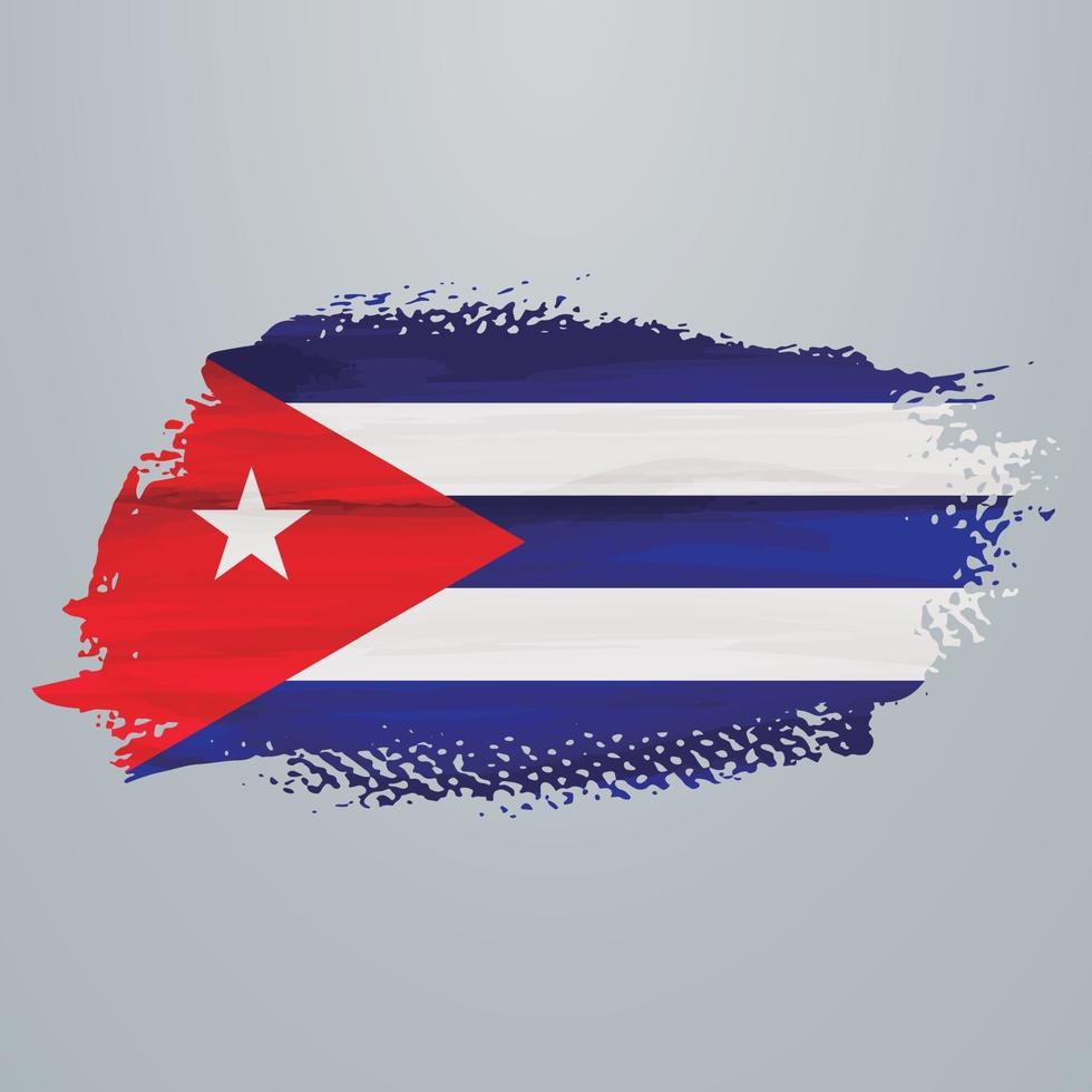 Cuba flag brush vector