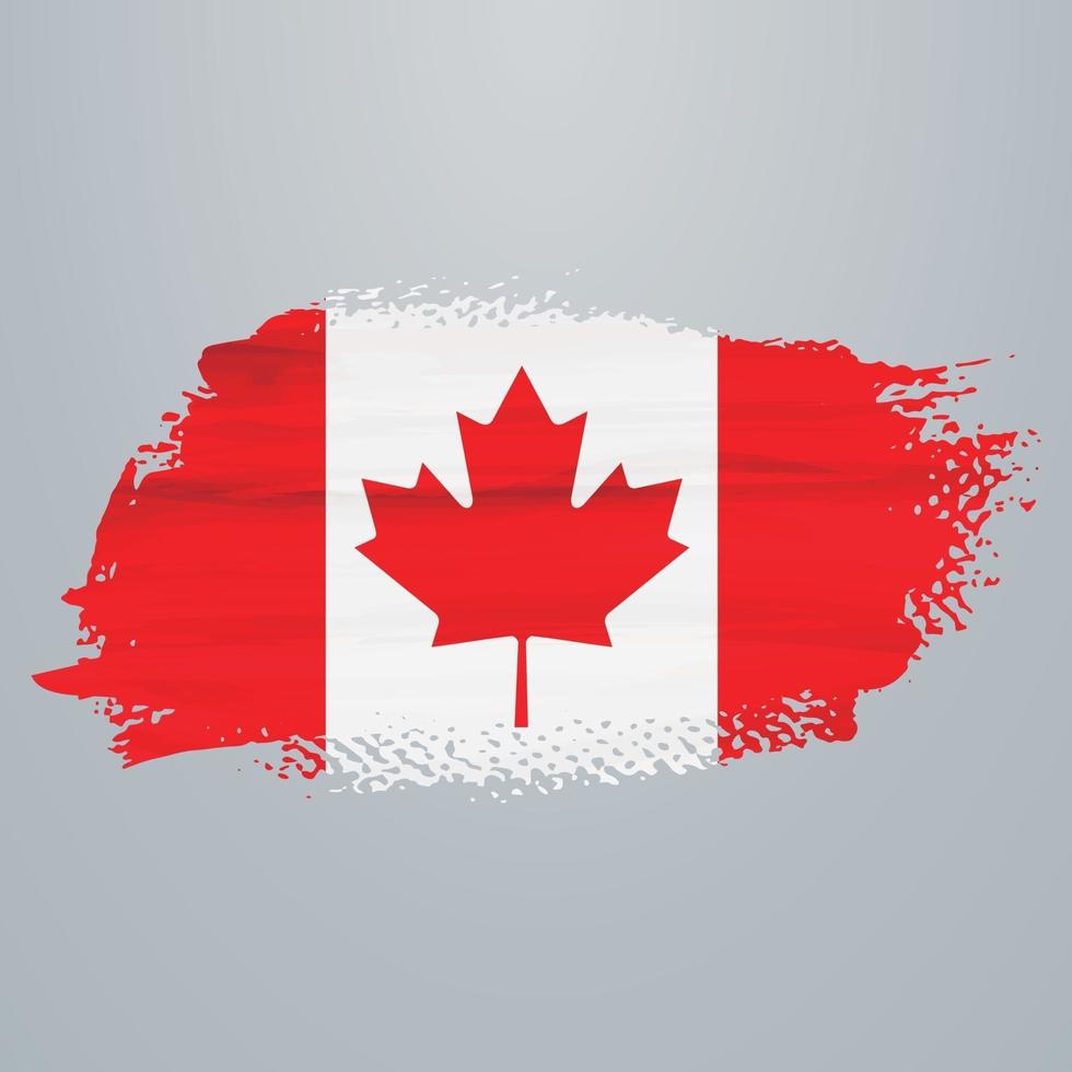 Canada flag brush vector
