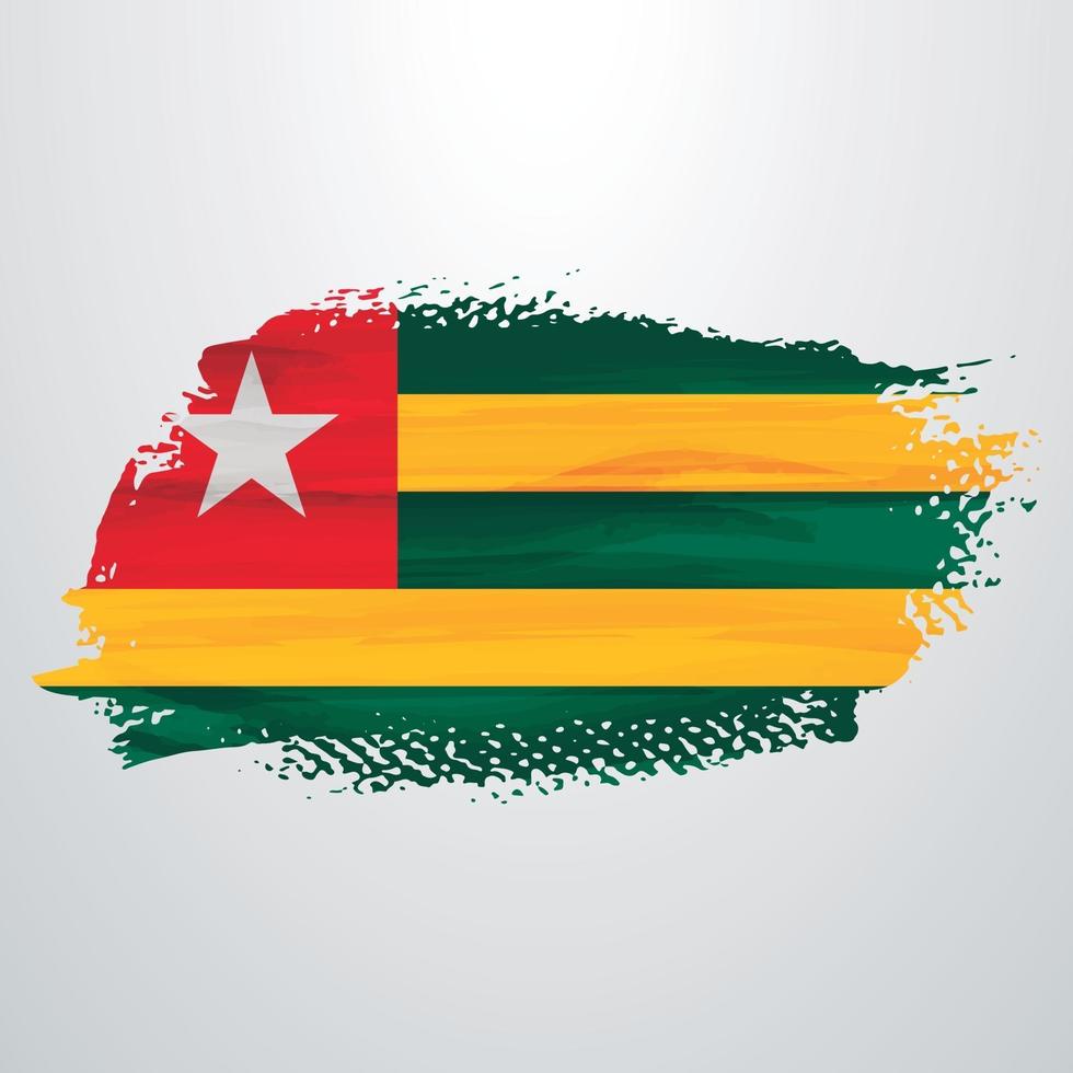 Togo flag brush vector