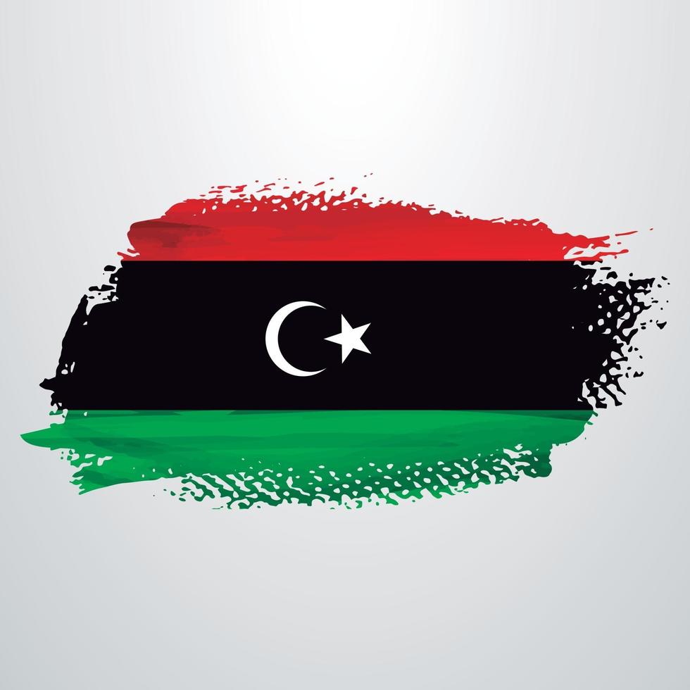 Libya flag brush vector