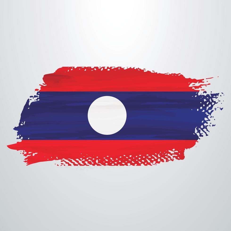Laos flag brush vector