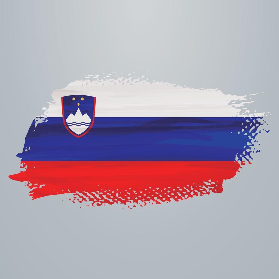 Slovenia flag brush vector