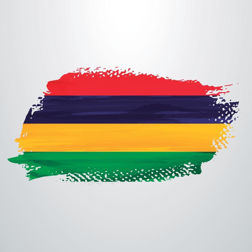 Mauritius flag brush vector