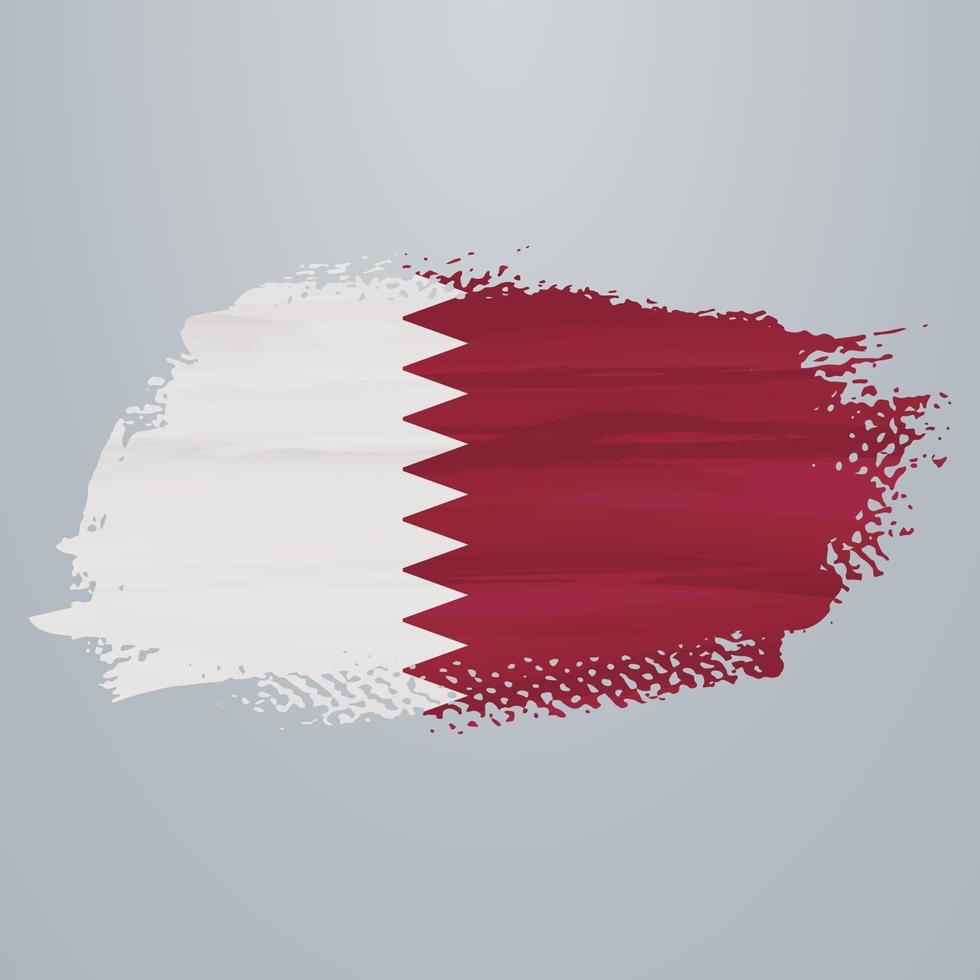 Qatar flag brush vector