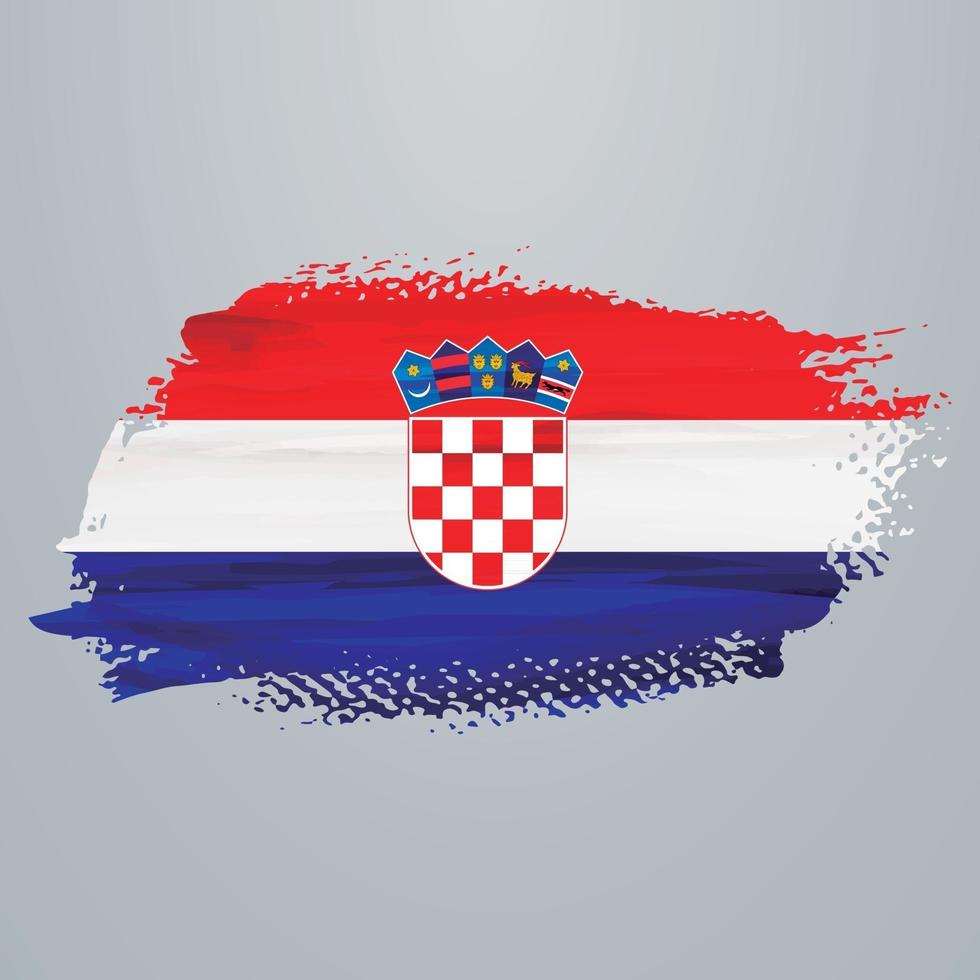 cepillo de bandera de croacia vector