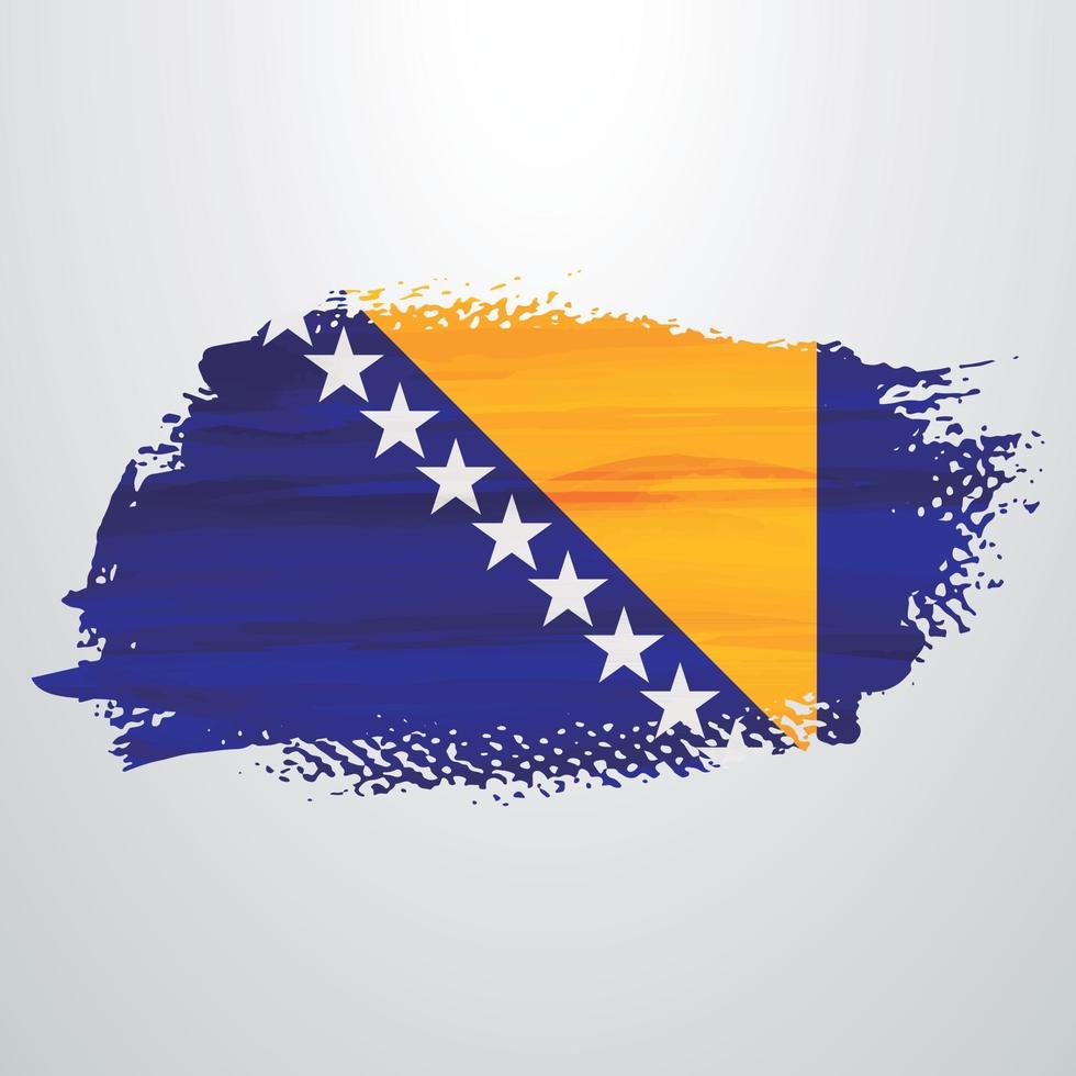 pincel de bandera de bosnia y herzegovina vector