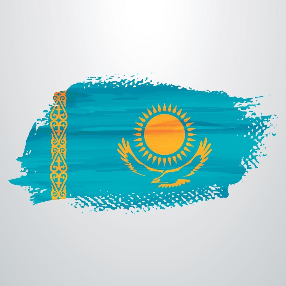 Kazakhstan flag brush vector