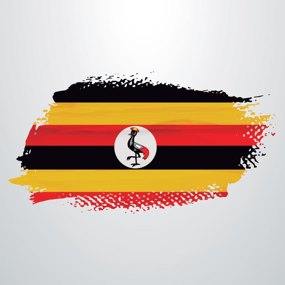 pincel de bandera de uganda vector