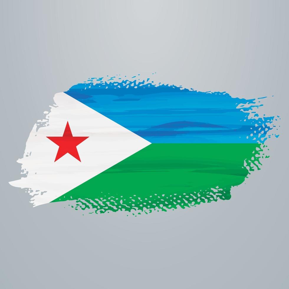 Djibouti flag brush vector