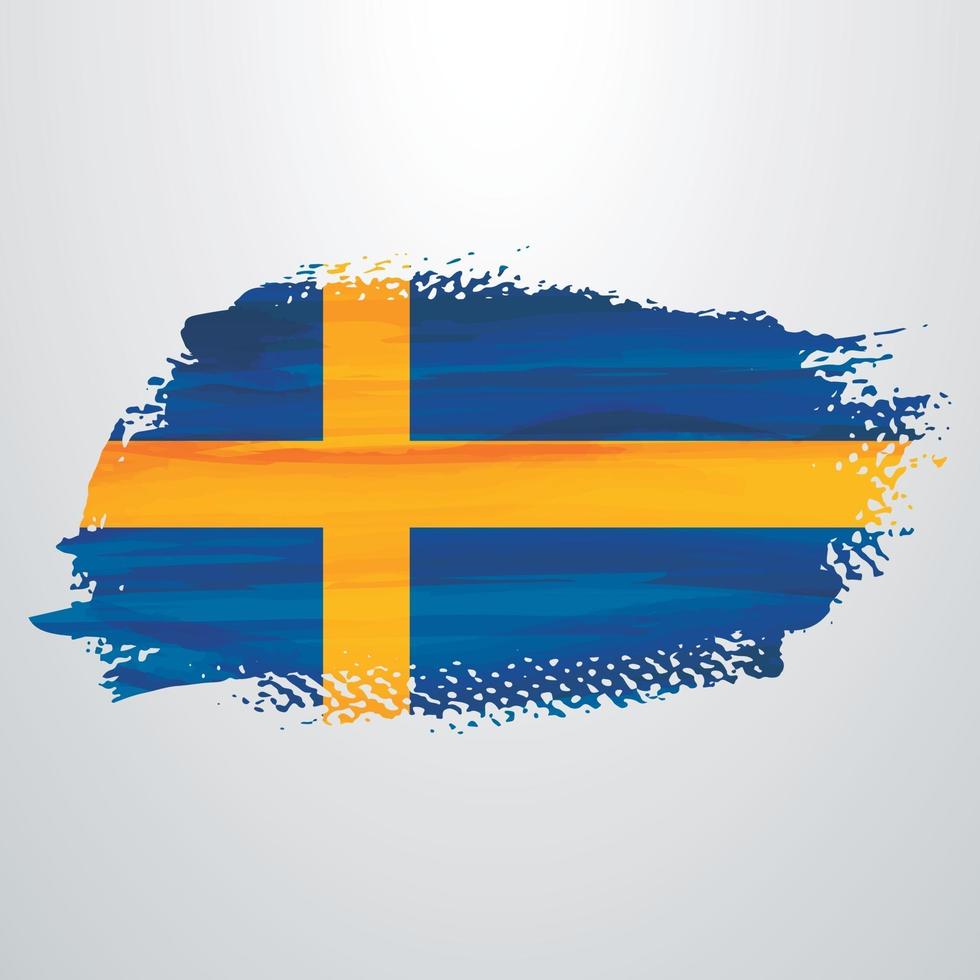 Sweden flag brush vector