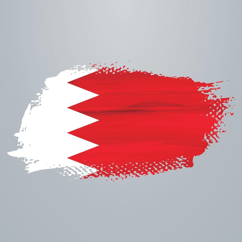 Bahrain flag brush vector