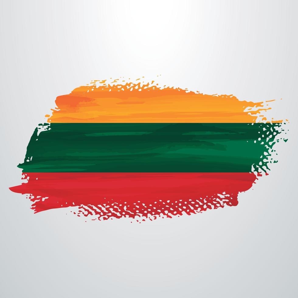 Lithuania flag brush vector