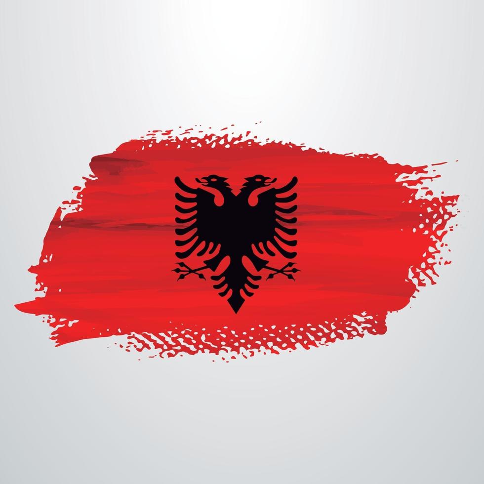 pincel de bandera de albania vector