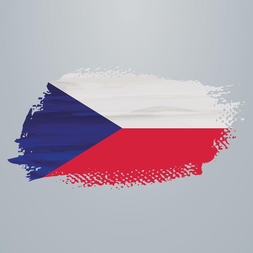 Czech Republic flag brush vector