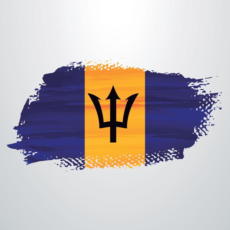 Barbados flag brush vector