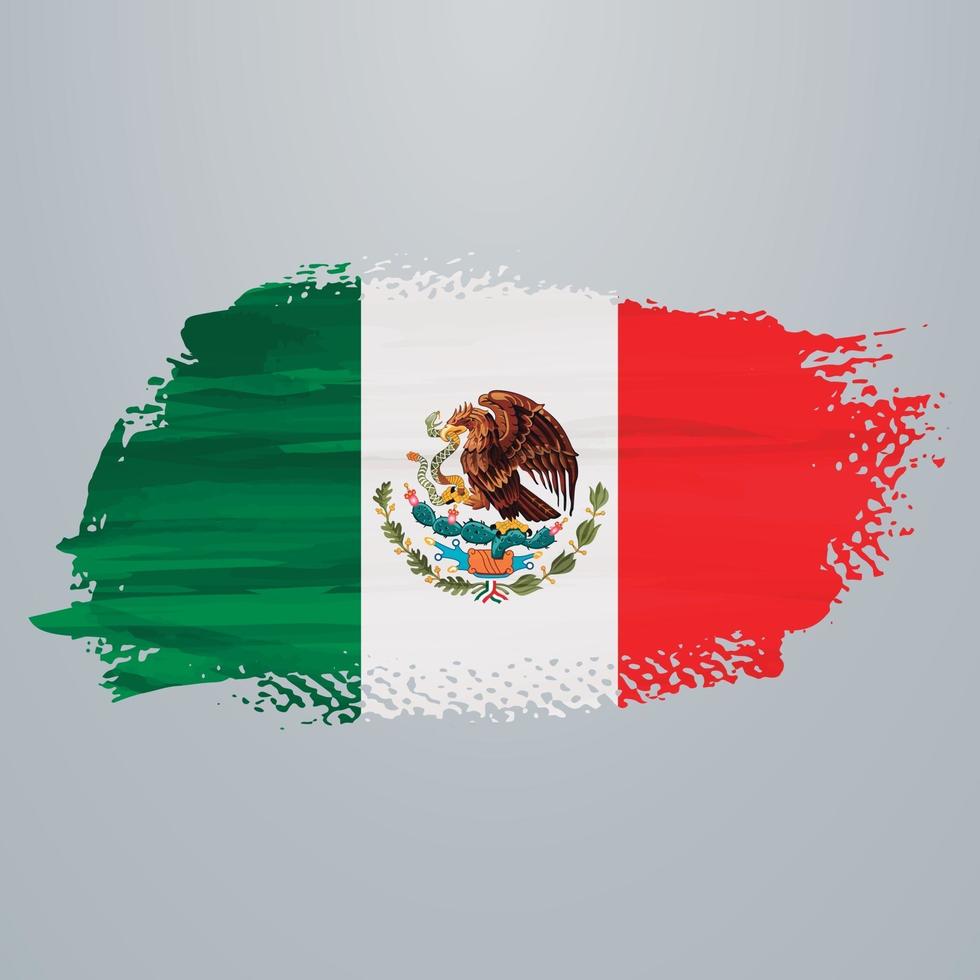 Mexico flag brush vector