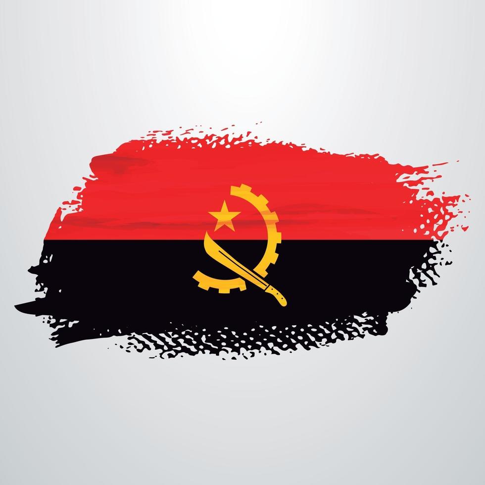 Angola flag brush vector