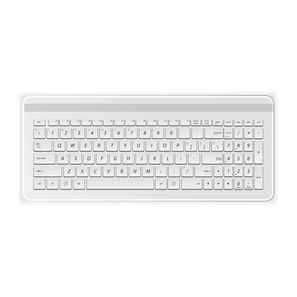 White Keyboard Computer vector