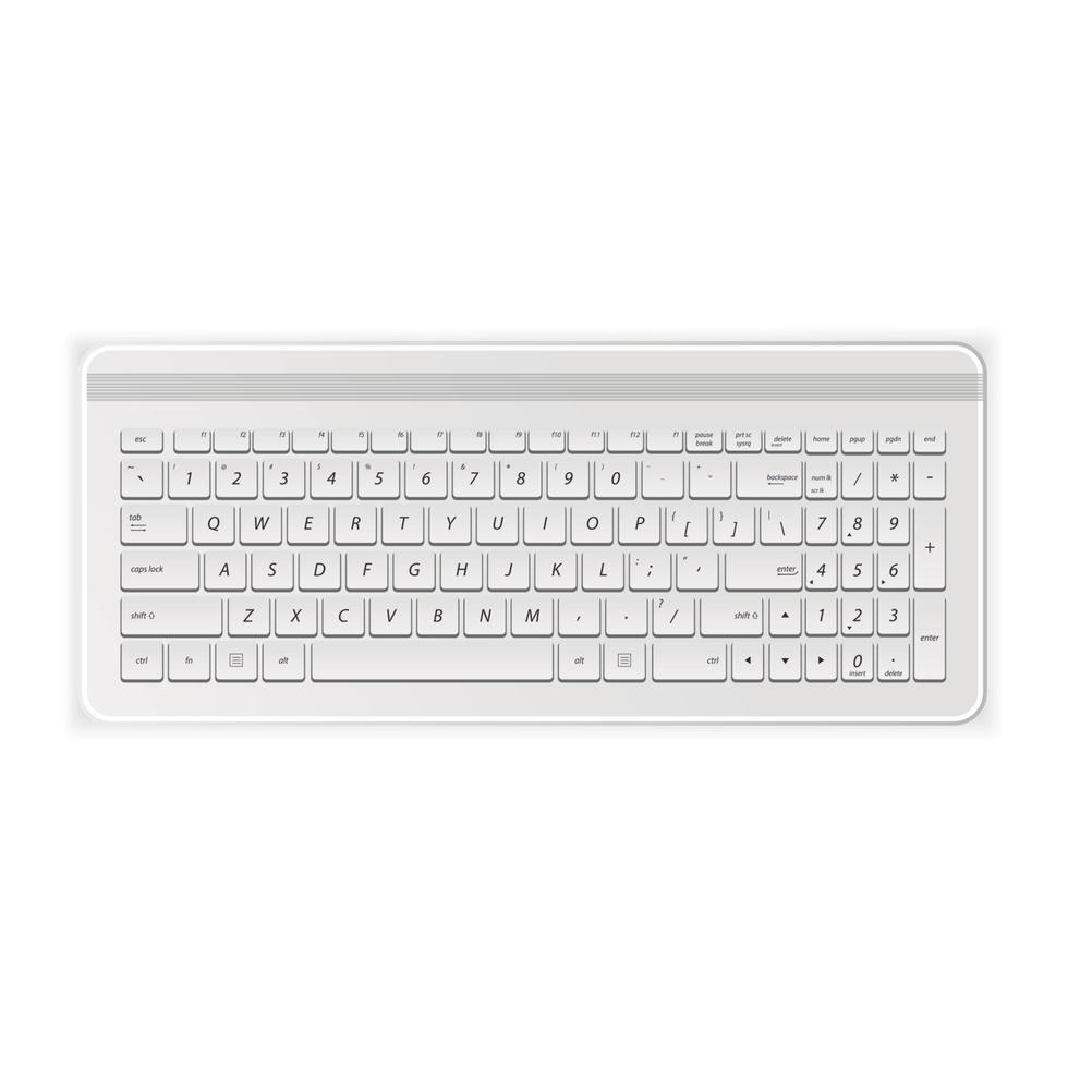 computadora con teclado blanco vector