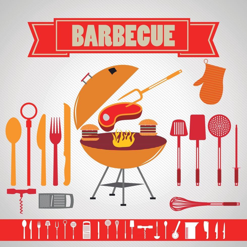 Barbecue utensil equipment vector