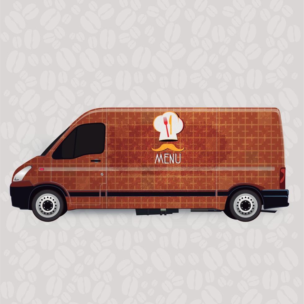 Restaurant Delivery Vehicle vector