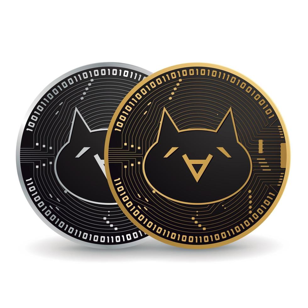 criptomoneda monacoin oro y plata vector