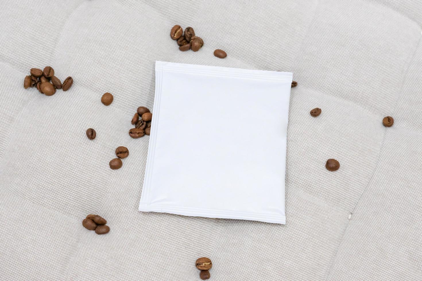 Front view of blank snack paper bag package photo