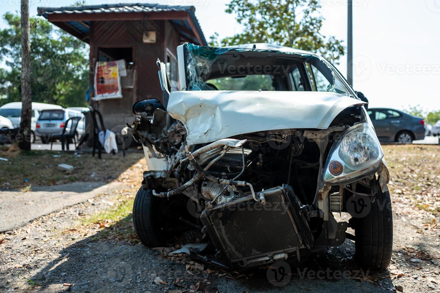A damaged car in Langkawi in Malaysia photo