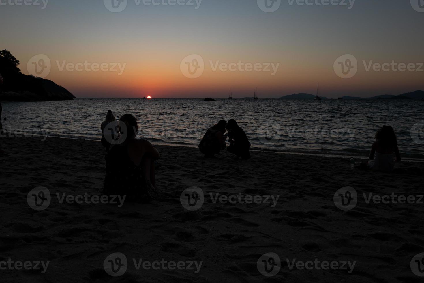 Sunset a Koh Lipe Sunset beach in Thailand photo