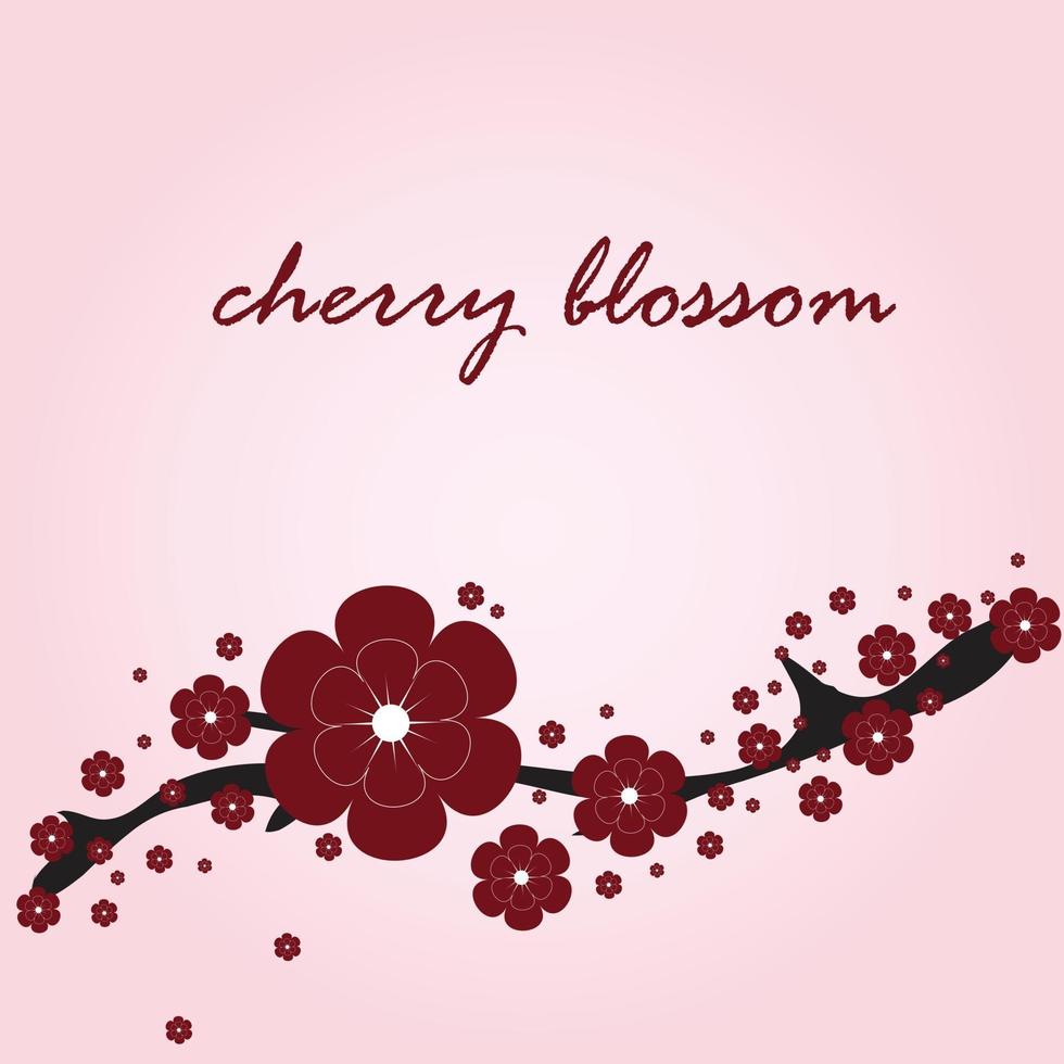 card with cherry blossom vector