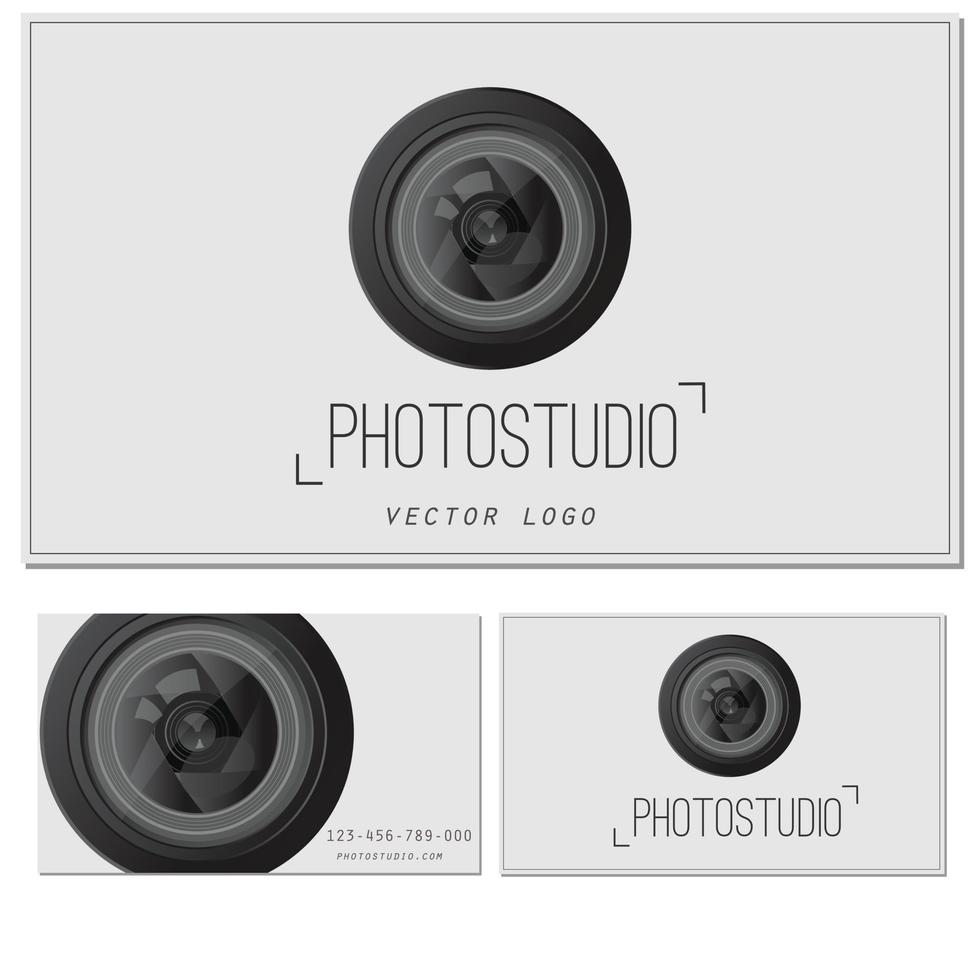 Camera Zoom Lens.Photo studio logo and business card template. vector