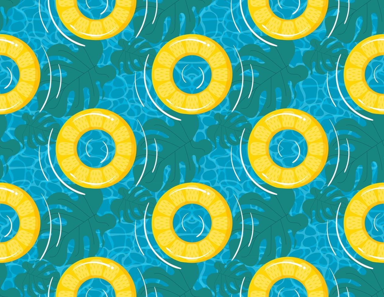 Rubber ring or inflatable ring vector seamless pattern
