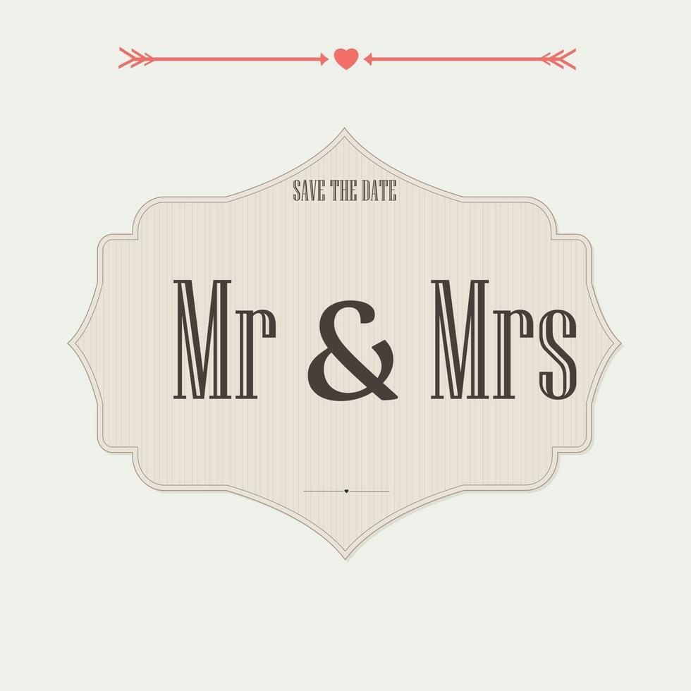 Vintage wedding invitation vector