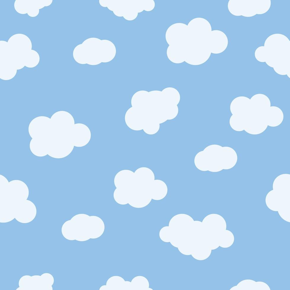Fondo de bebé de patrones sin fisuras con nubes vector