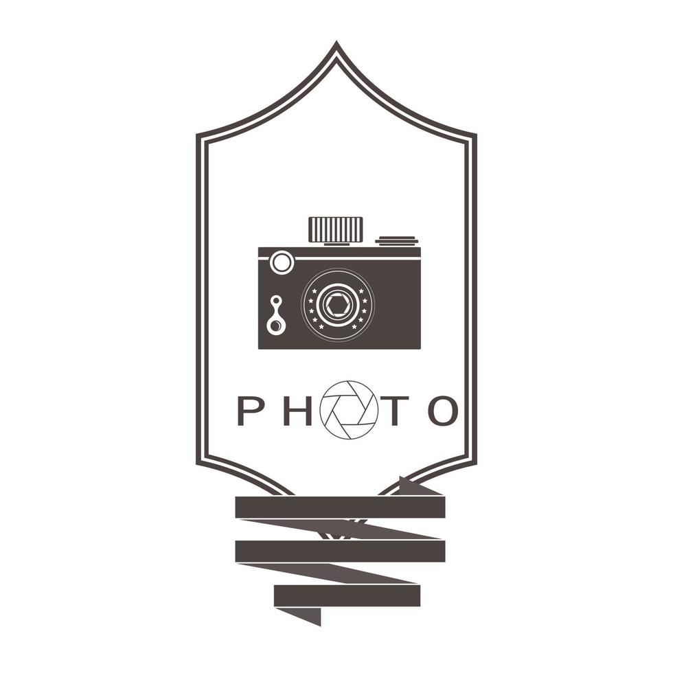 Photo studio logo. Hipster style. vector