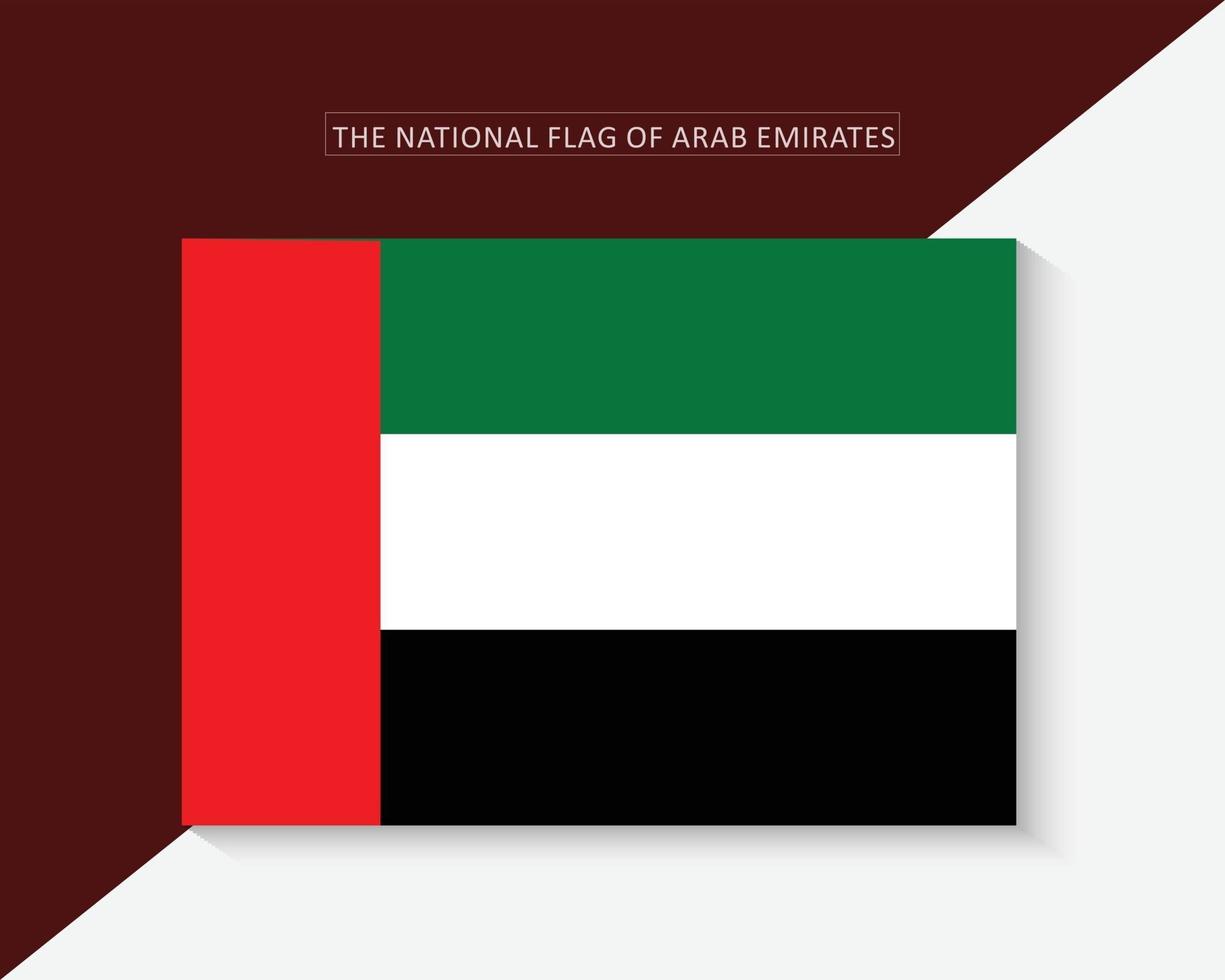 la bandera nacional de los emiratos árabes unidos diseño vectorial vector