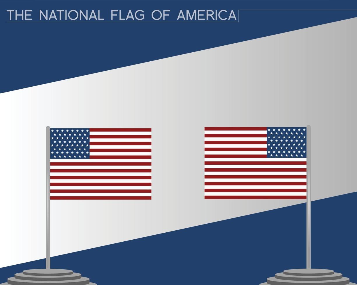 la bandera nacional de américa vector