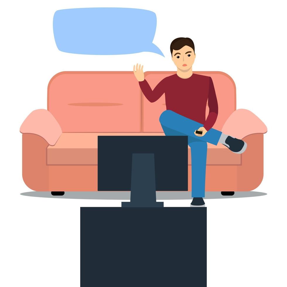 Vector illustration of a man on sofa