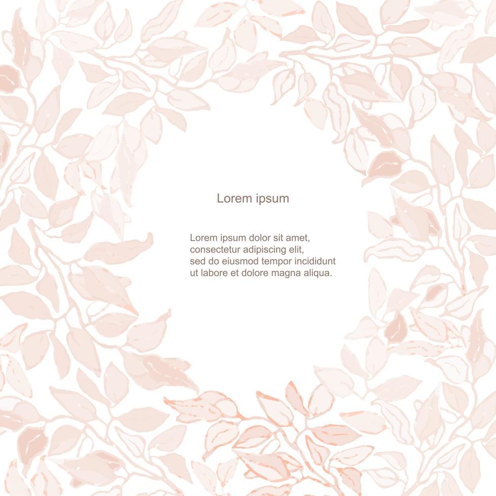 Vector floral template. Hand draw frame. Can be used for invitation, greeting card, poster, banner