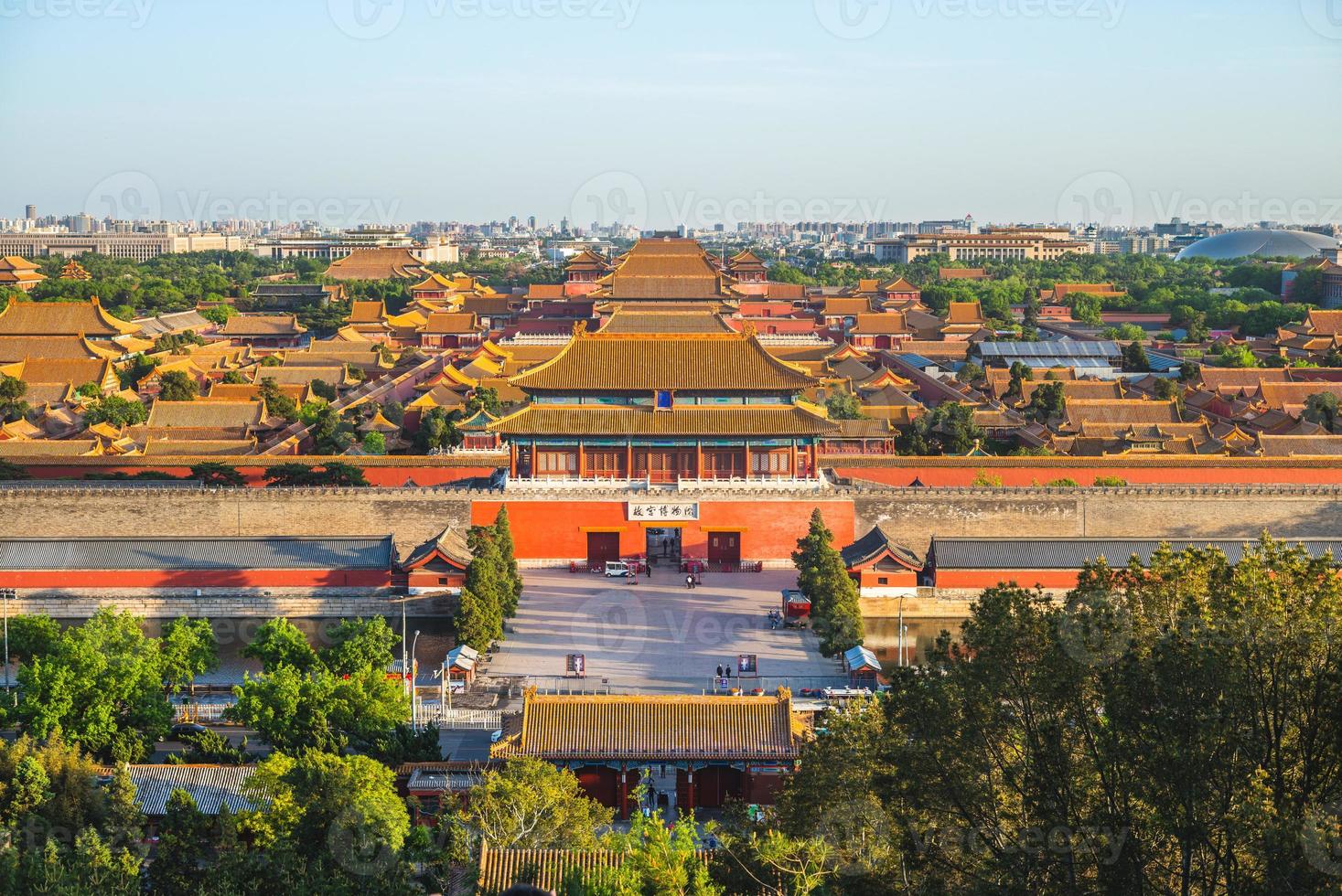 la ciudad prohibida vista desde la colina jingshan foto