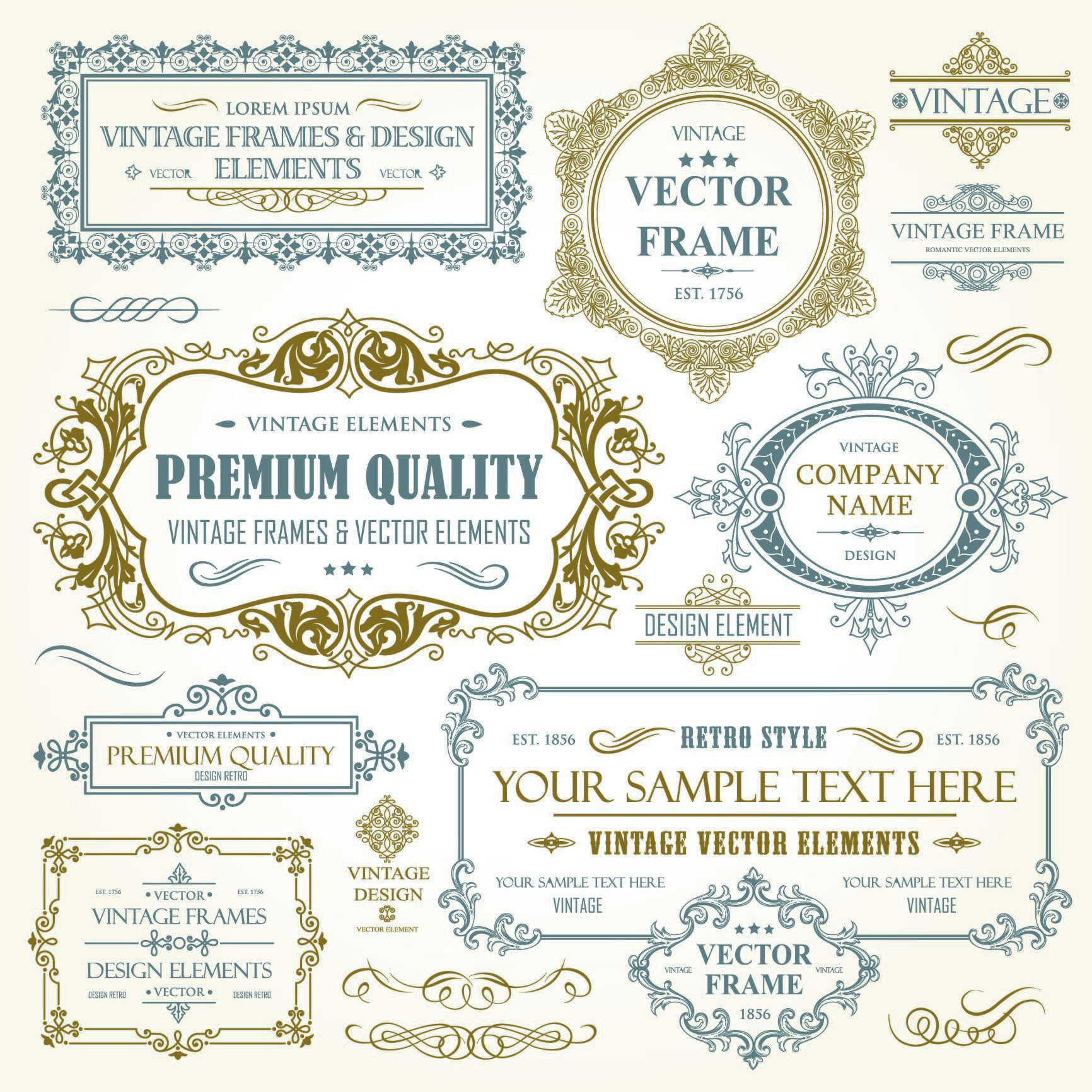 Antique Frames Set 2634325 Vector Art at Vecteezy
