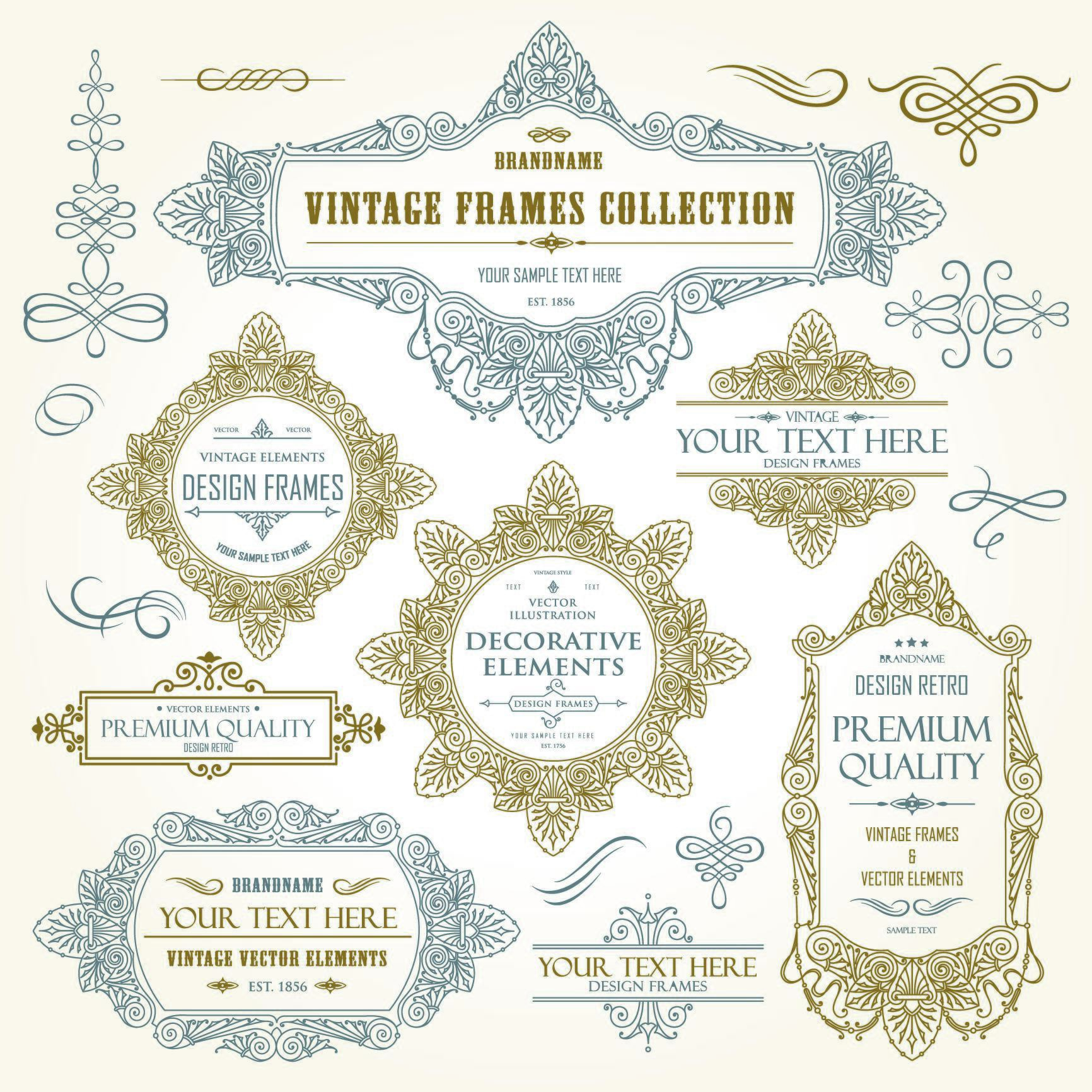 Antique Frames Set 2634364 Vector Art at Vecteezy
