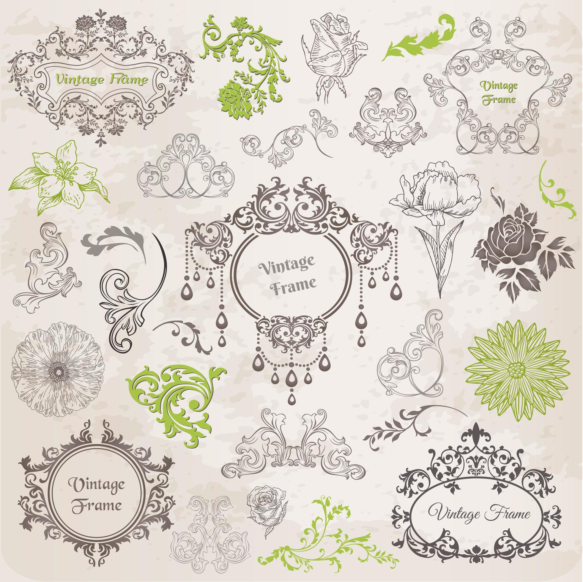 Antique Frames Set 2634371 Vector Art at Vecteezy