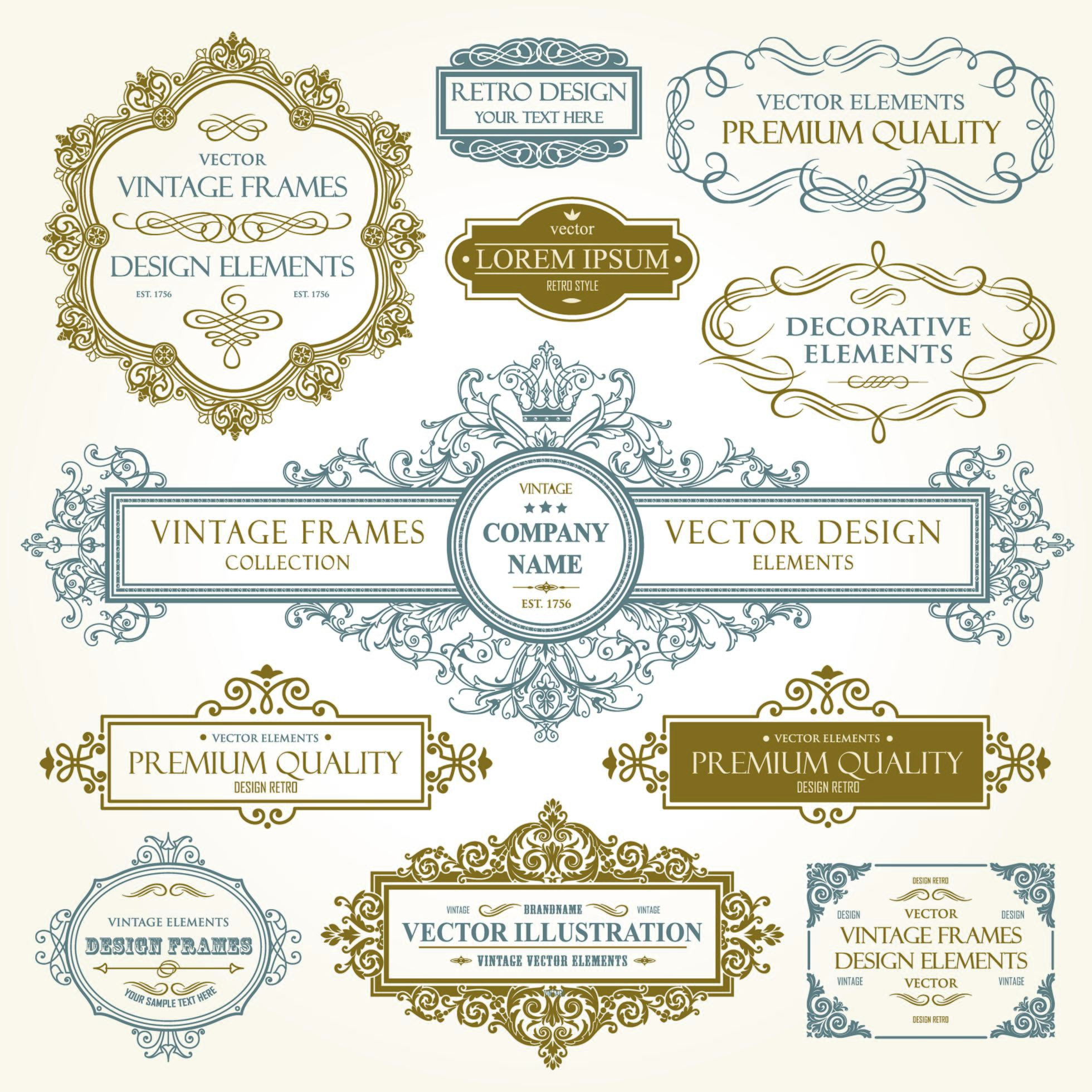 Antique Frames Set 2634376 Vector Art at Vecteezy
