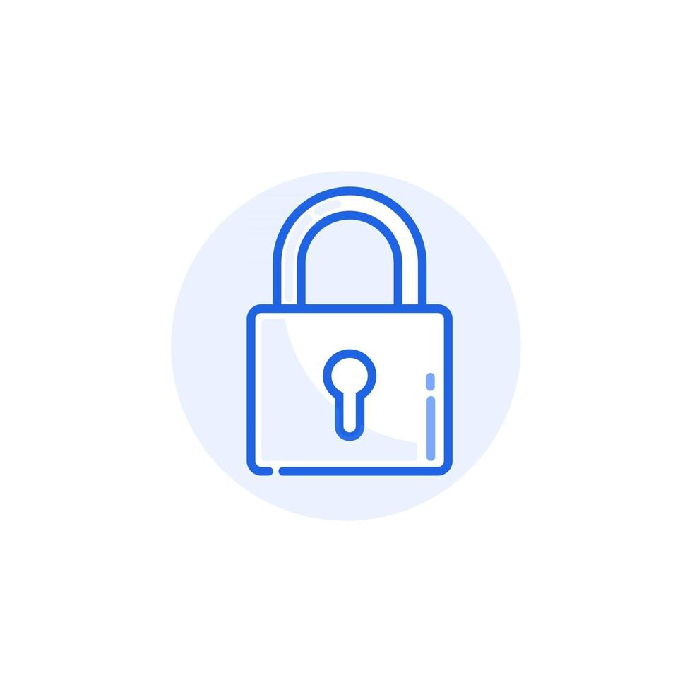 closed lock protecttion outline icon vector