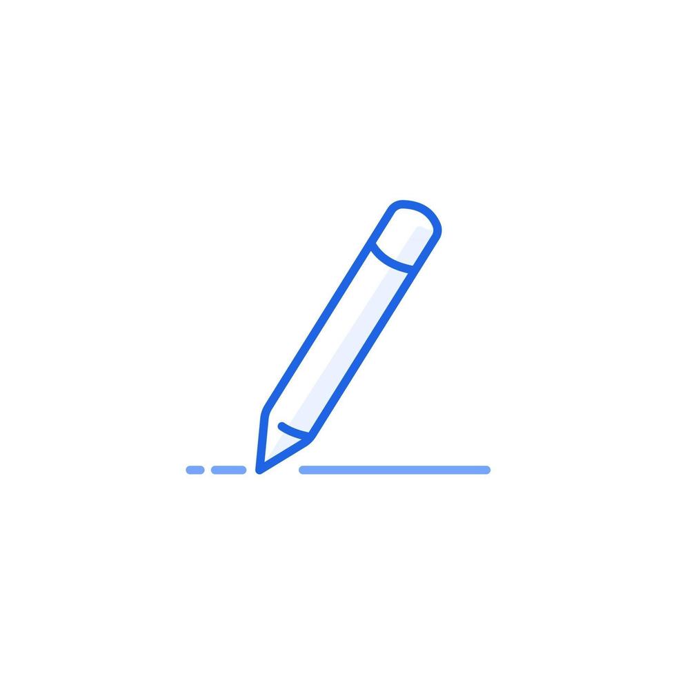 create pen simple outline icon vector