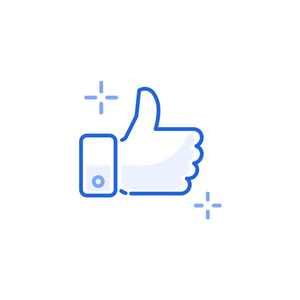 thumb up like outline icon vector