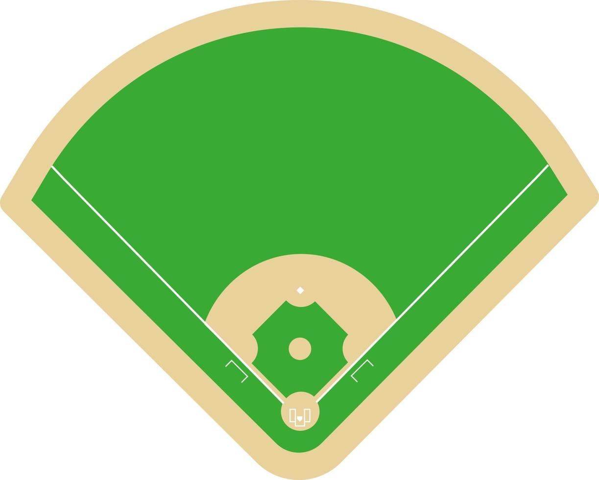 vector illustration baseball field top-view